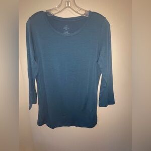 NWT | Woolx | Jenny | Merino Wool ¾ Sleeve Top | Blue | sz XS